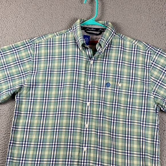 Wrangler George Strait Button Down Shirt Men's Medium Green Plaid Western Cowboy - Picture 1 of 10